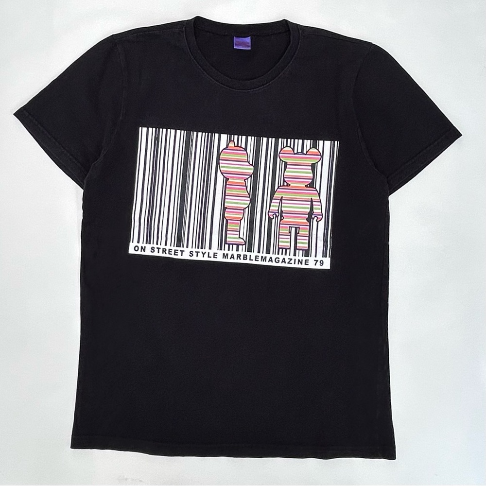 Marble Magazine Bear Brick Bar Code Black Graphic T Shirt Size Men’s Small